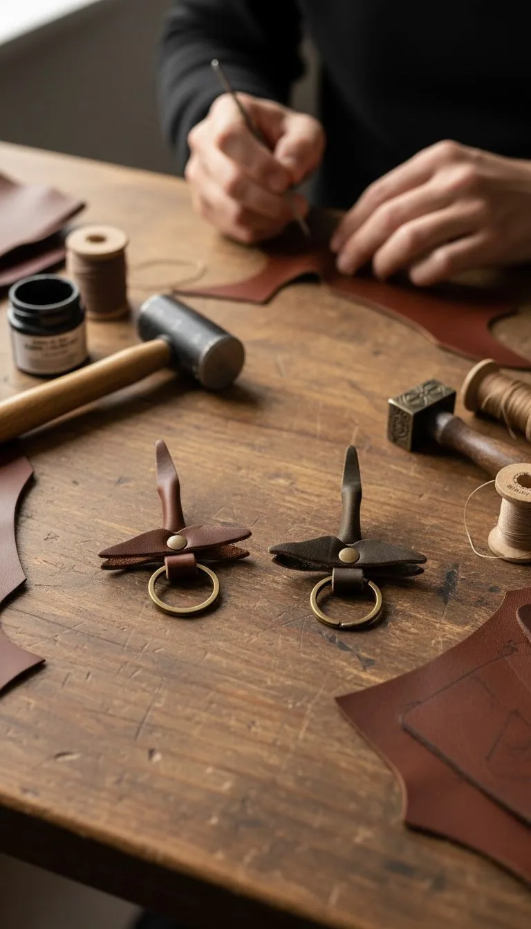 WhatsApp Image 2026-09-01 at 4.40.41 PM TANWOOD Leather artisan wing keychain - Image 1