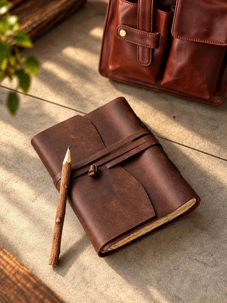 Tanwood leather - journal-with-pencil