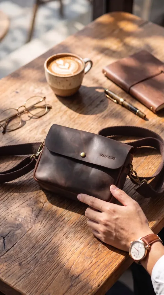 Tanwood leather - sling-bag-cafe