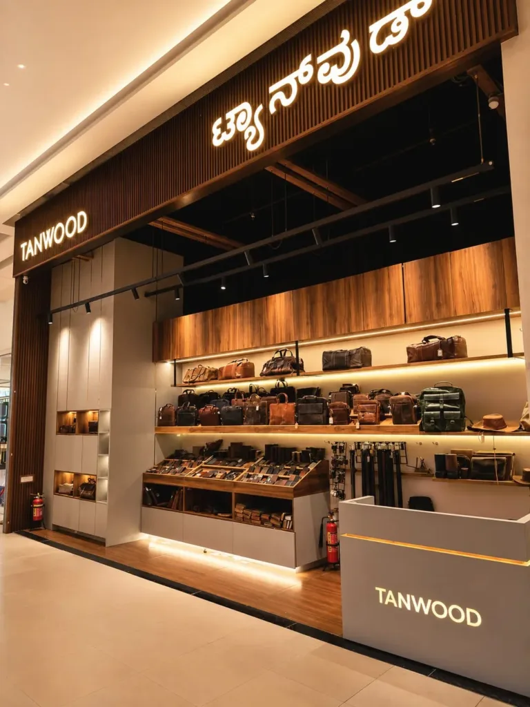 Tanwood Leather store at Bhartiya Mall of Bengaluru